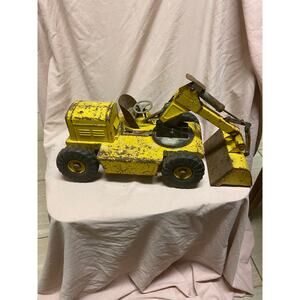 Vintage 1957/8 Nylint Pressed Steel Pettibone Speed Swing Yellow Loader AS IS